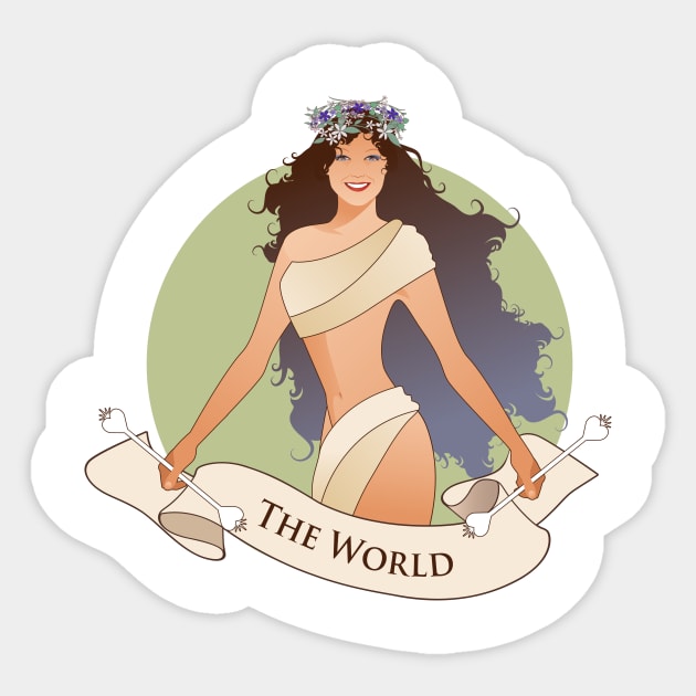 Tarot Arcana: The World Sticker by LaInspiratriz
